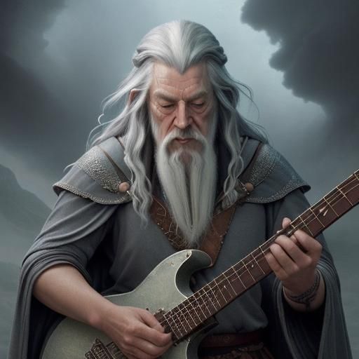 Gandalf Rocking Out: Epic Digital Art