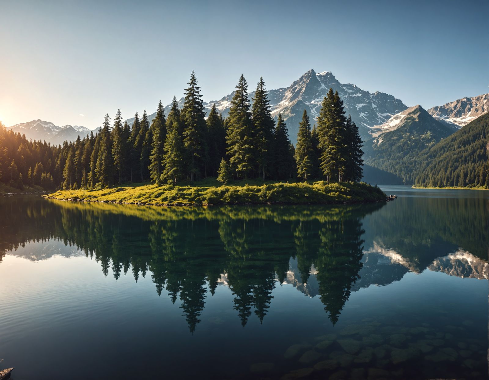 Hyperrealistic Forest Lake Scene in Stunning High-Definition