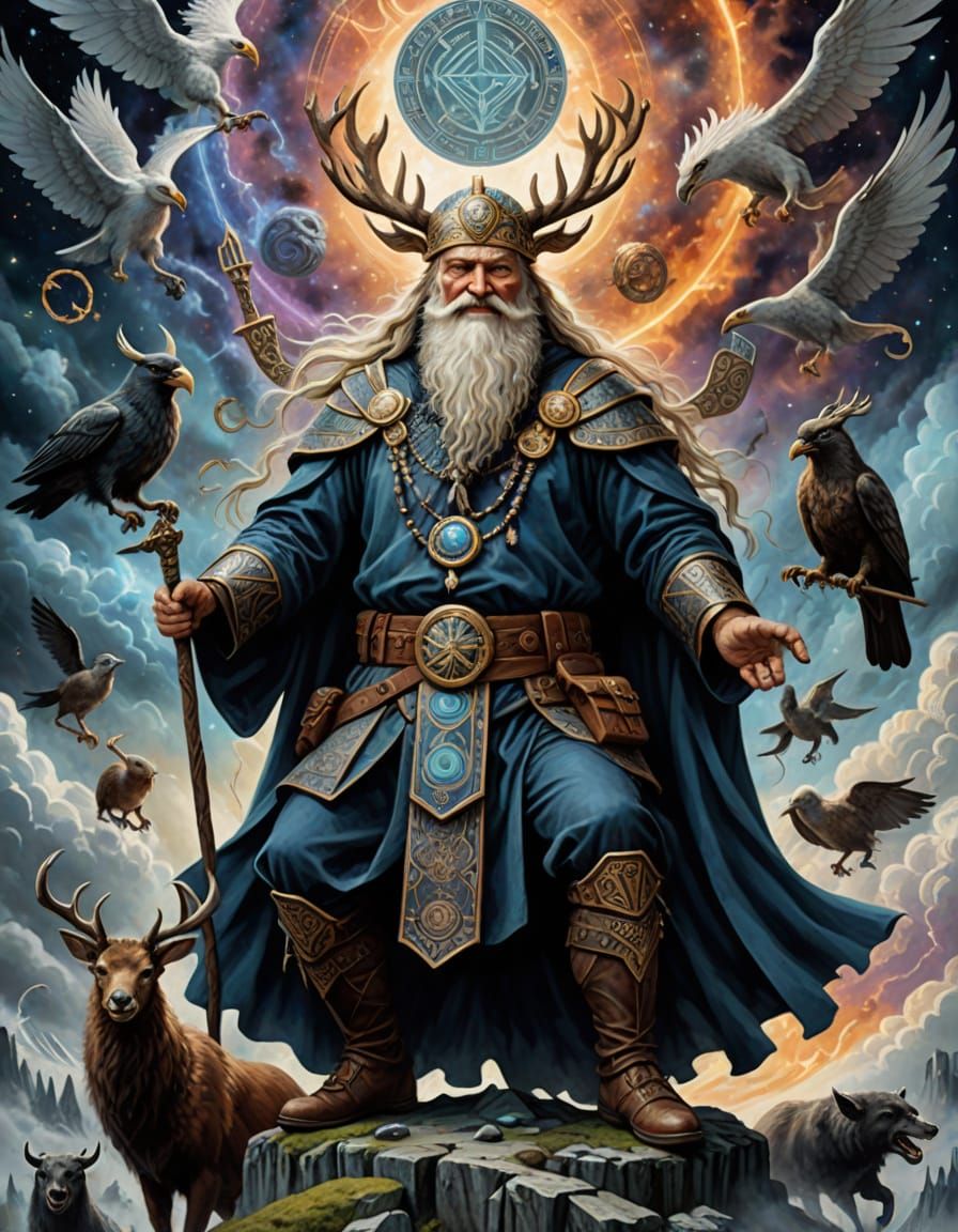 Odin Dancing in Cosmic Clouds: A Visionary Portrait