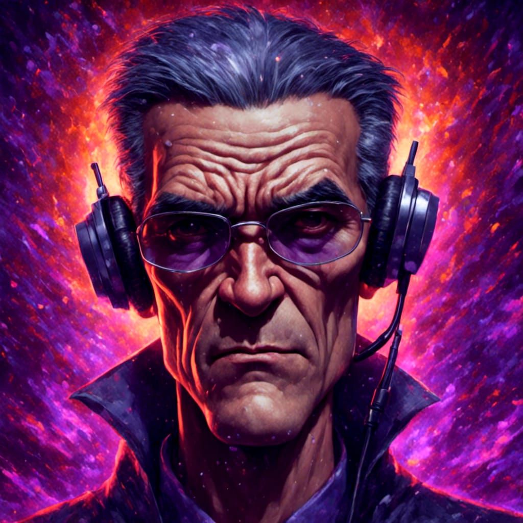 Anime 2d cartoon <lora:My Face:0.5> DJing wearing Matrix sty...