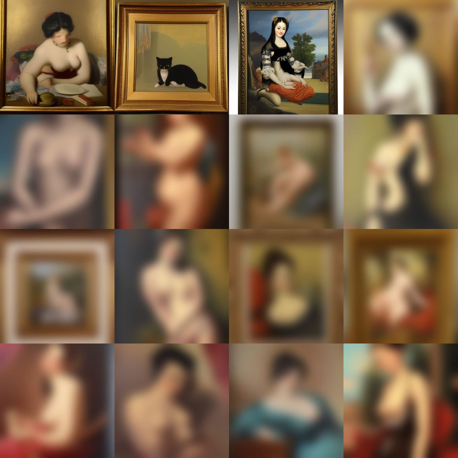 Antique Cat Painting