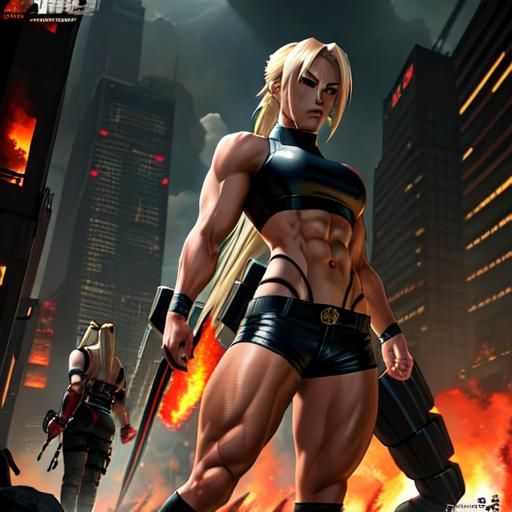 Hyperrealistic Tsunade-Inspired Sci-Fi Warrior Concept Art