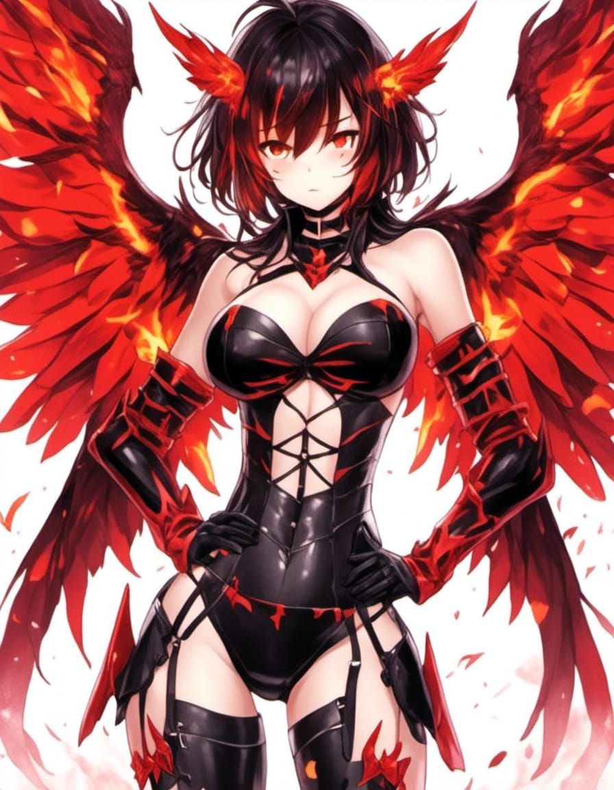 Fire Demon Queen in Anime Style