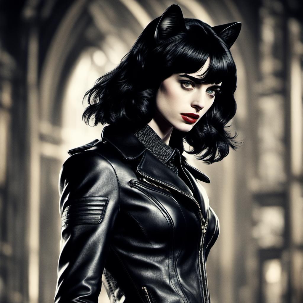 Krysten Ritter as Catwoman in Black Leather