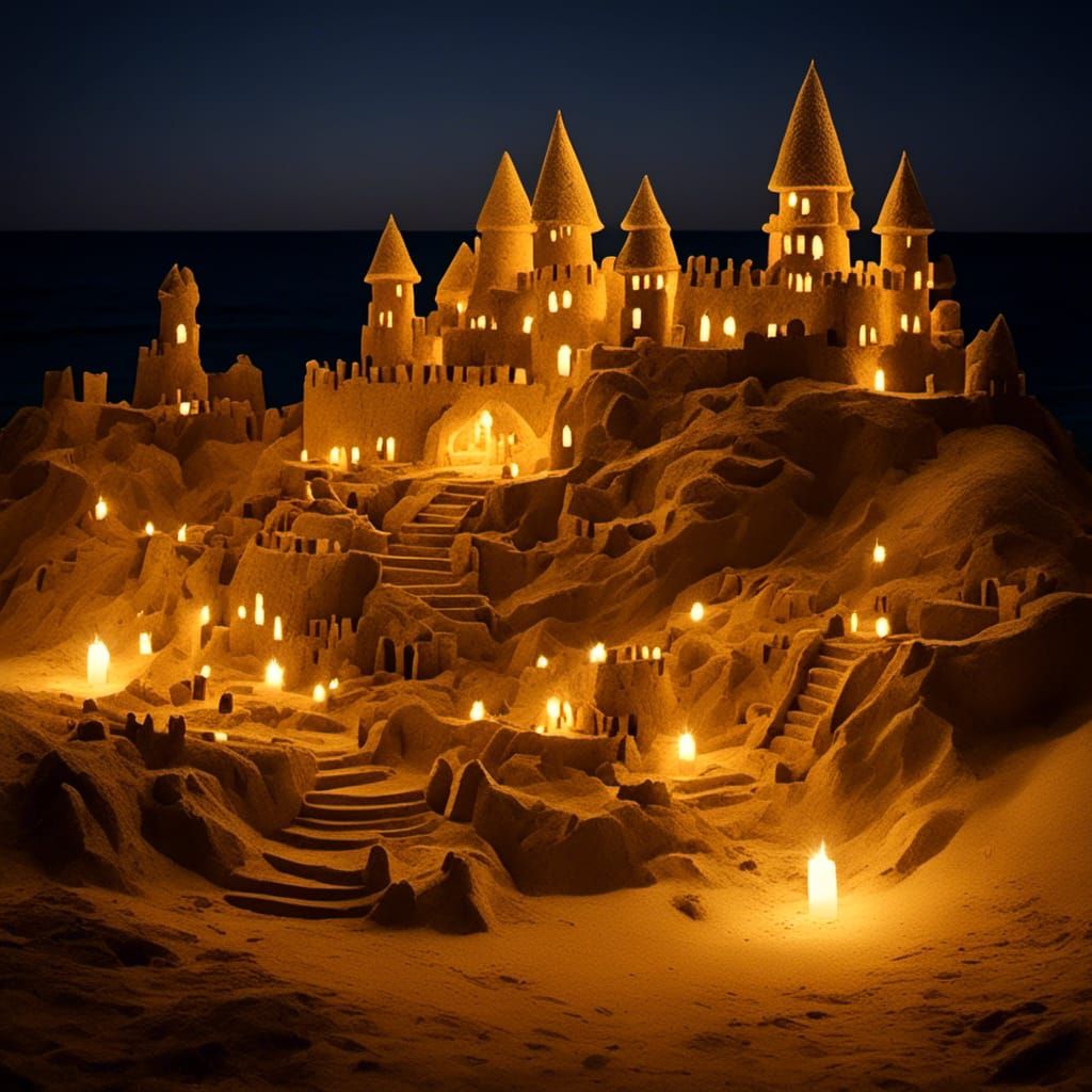 Sand castle <lora:Mystyle7:1.0>