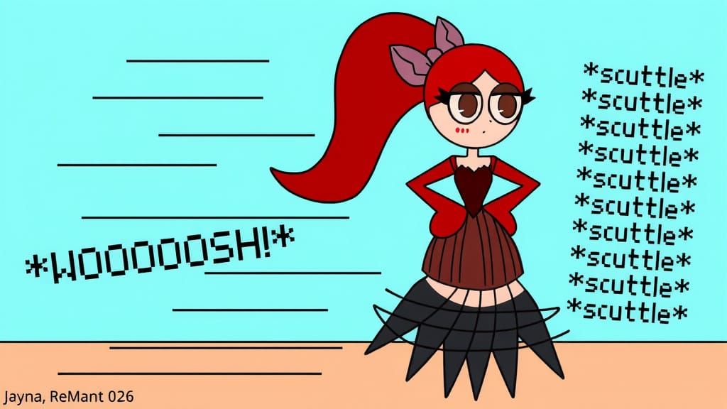 Anime Woman Tap Dancing with Fiery Hair