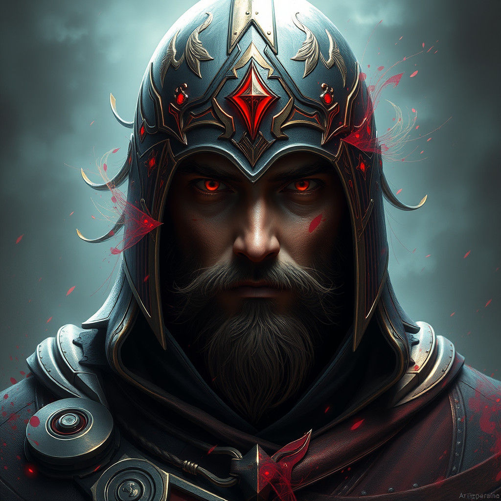 Templar Portrait in Hyperdetailed, Dynamic Lighting Style