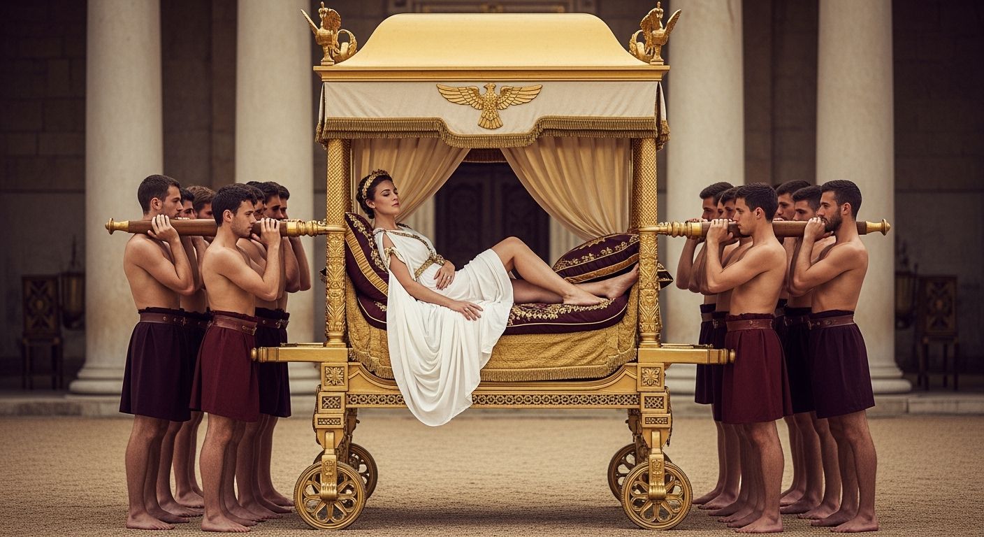 Roman Empress Lounging on Imperial Litter