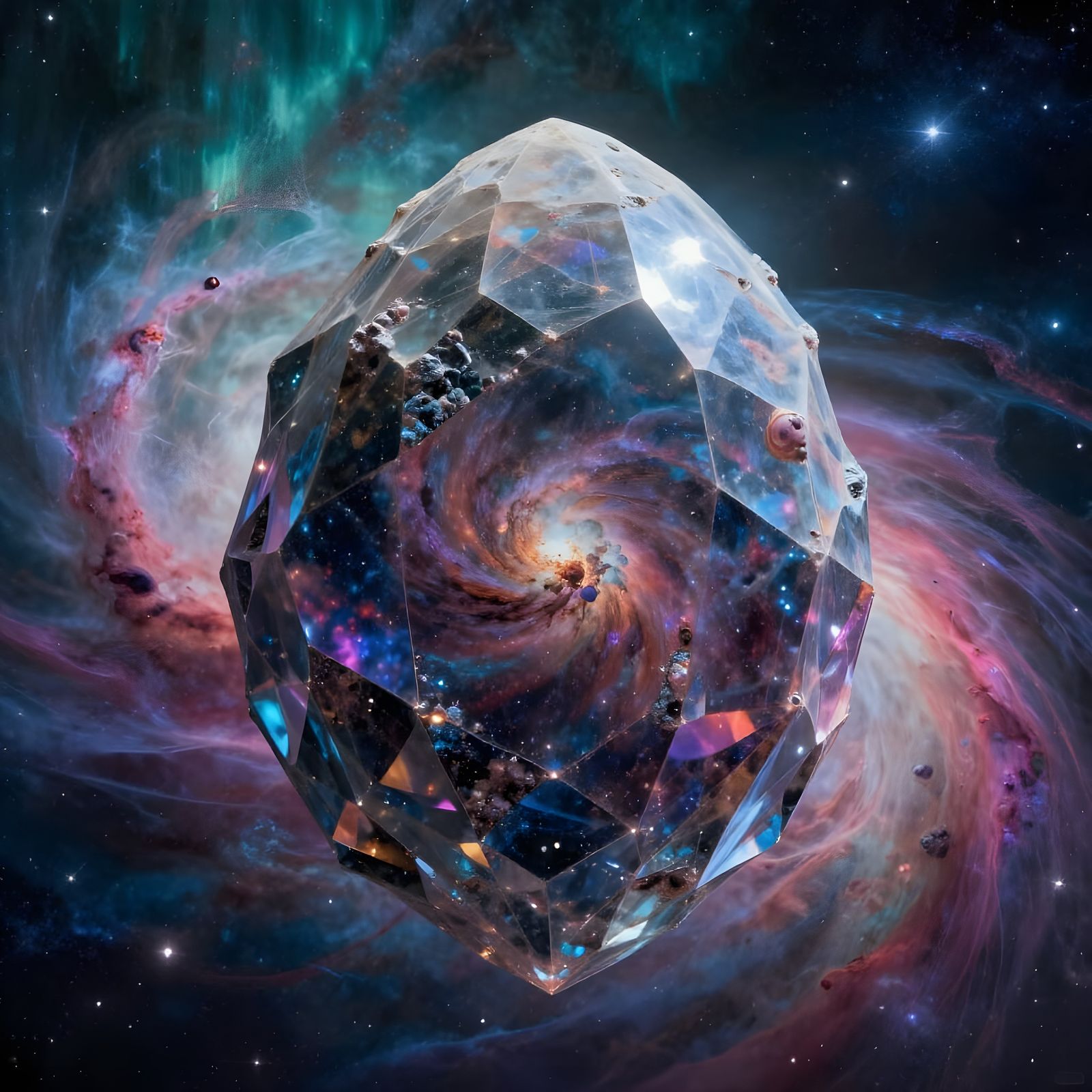 Crystalline Alien Emerges From Cosmic Chrysalis in Aurora