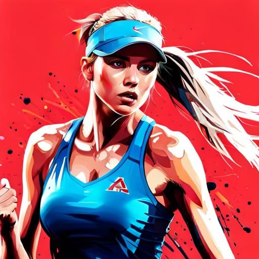 Katie Boulter Fan Art Portrait in Digital Painting Style
