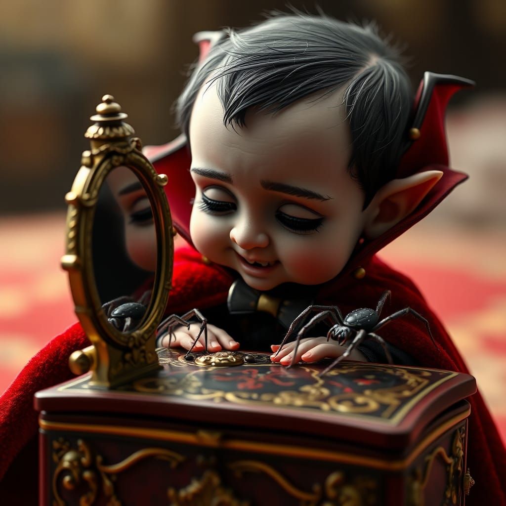 Baby Dracula's First Teeth: 3D Anime Art