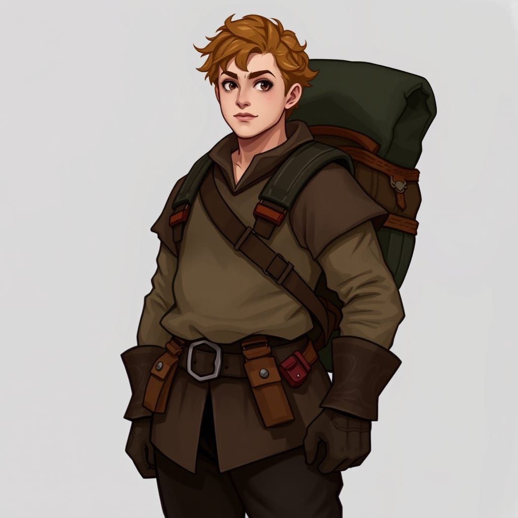 Eldwyn Dumonte, Non-binary Breton Adventurer in Casual Attir...