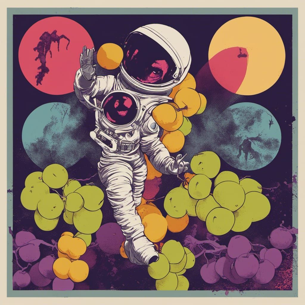 Killer Grapes Attack Astronaut: 1960s Horror Poster