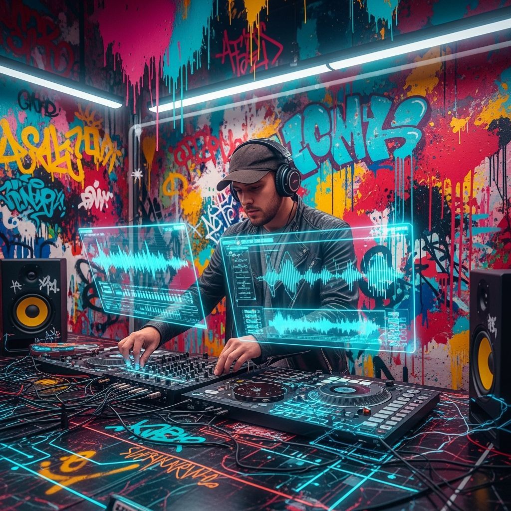 Hardstyle Artist Sam Jayden in Virtual Studio, Street Art St...