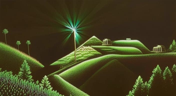 Dark Valley Pyramid in Tenebrism Style