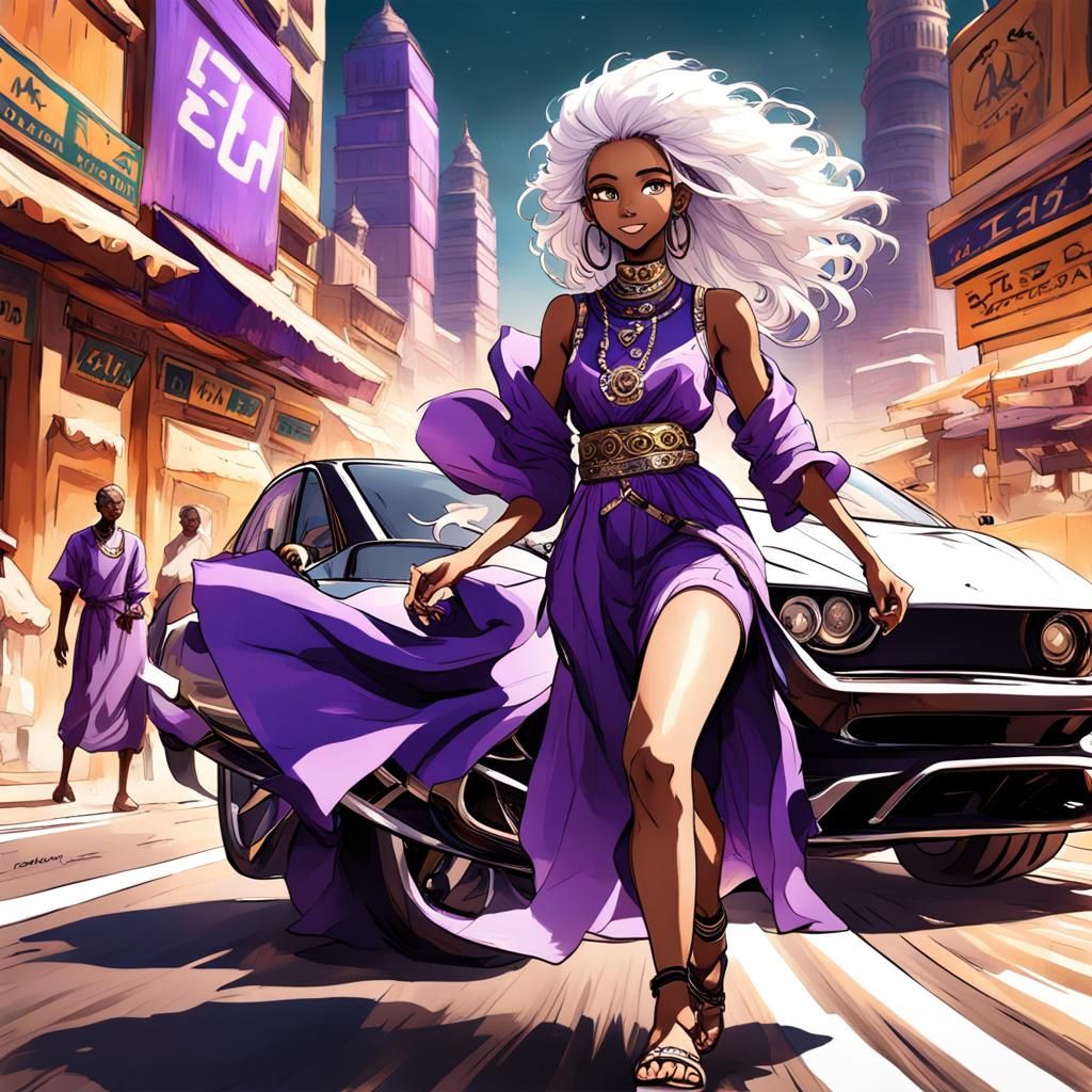 Anime Girl Car Race in Arabian Bazaar