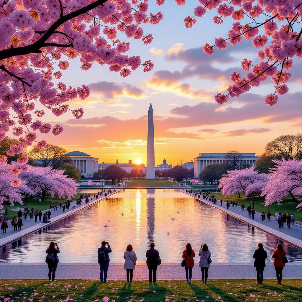 Washington DC Golden Hour Panoramic View