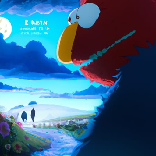 Elmo in Studio Ghibli Anime Style