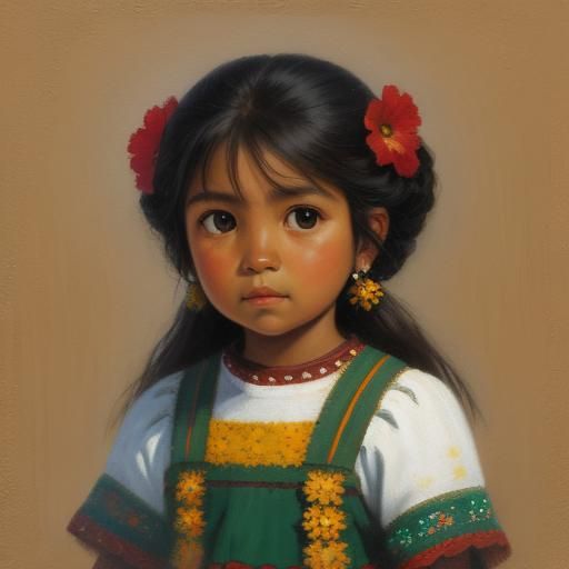 Charming Portrait of a Young Mexican Girl