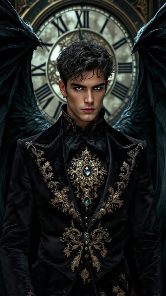 Dark Fantasy Prince with Majestic Bat Wings