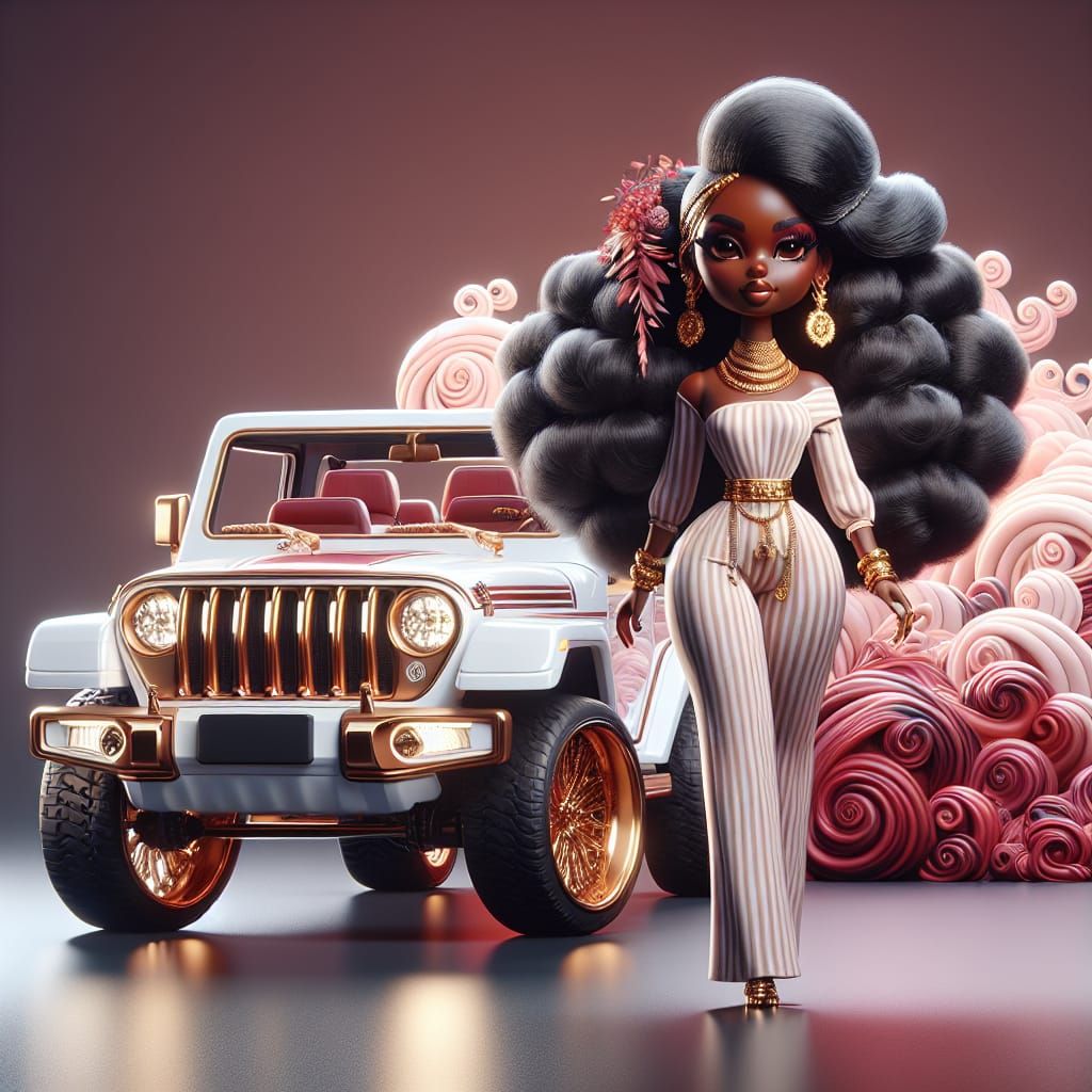 Goddess of Elegance: A Stylized African American Doll in Art...