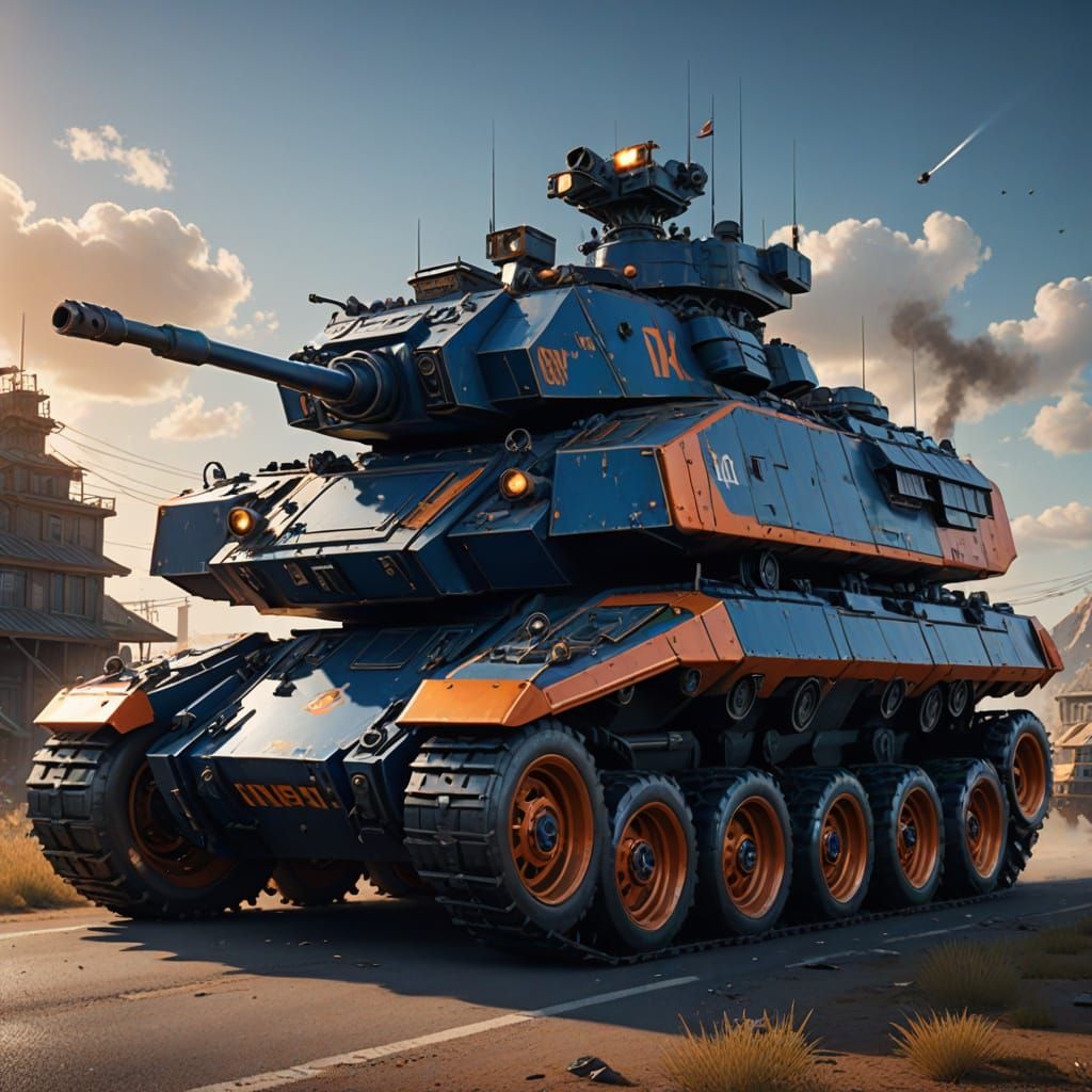 Giant Land Battleship APC in Fantasy Art Style