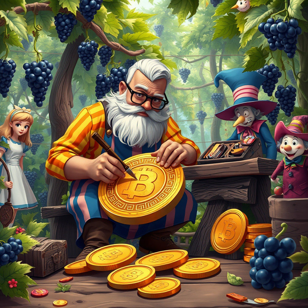 Golden Disc Carver in Whimsical Wonderland Garden