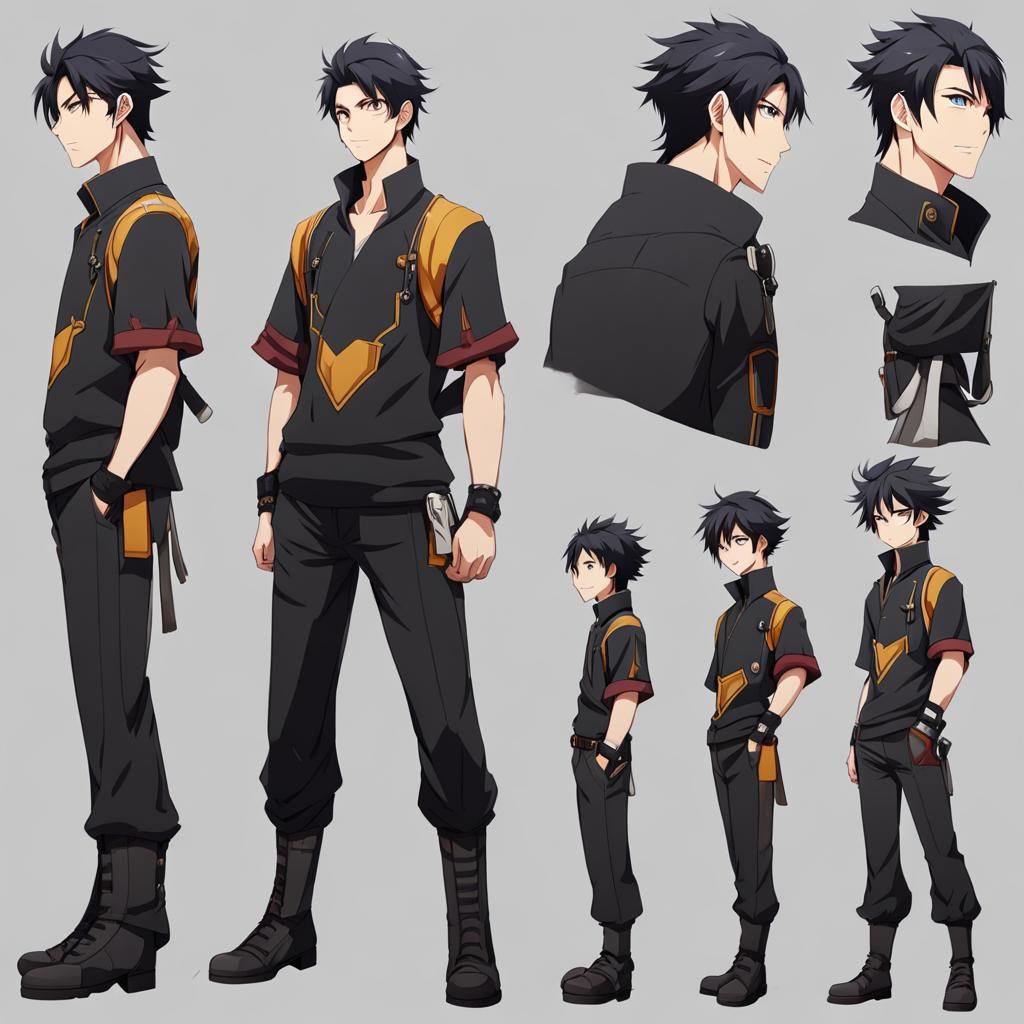 Anime Male Character Sheet Design