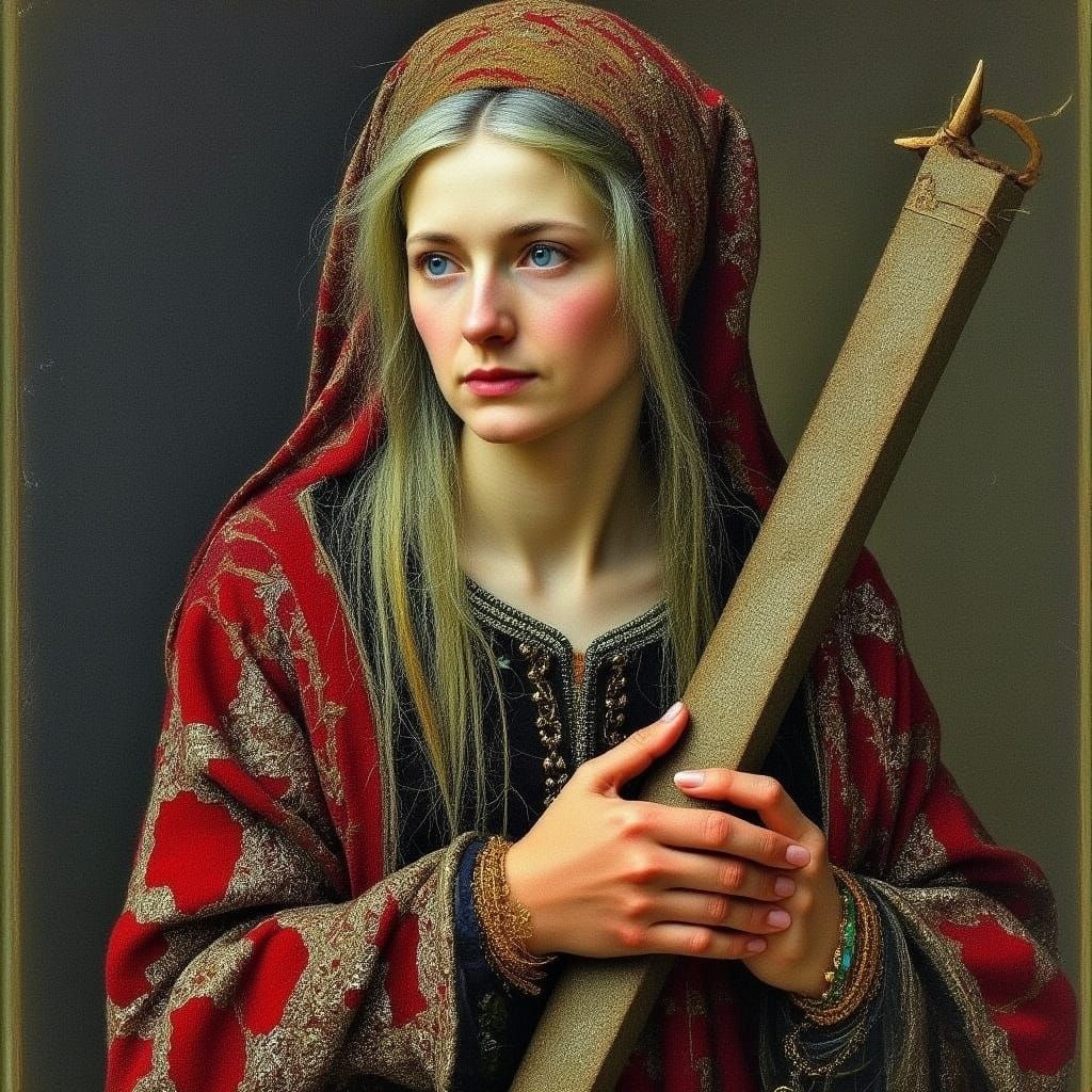 18th Century Devout Saint of Petersburg in Traditional Rug G...