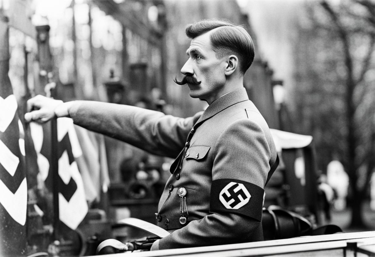 German Man with Unique Square Mustache Portrait