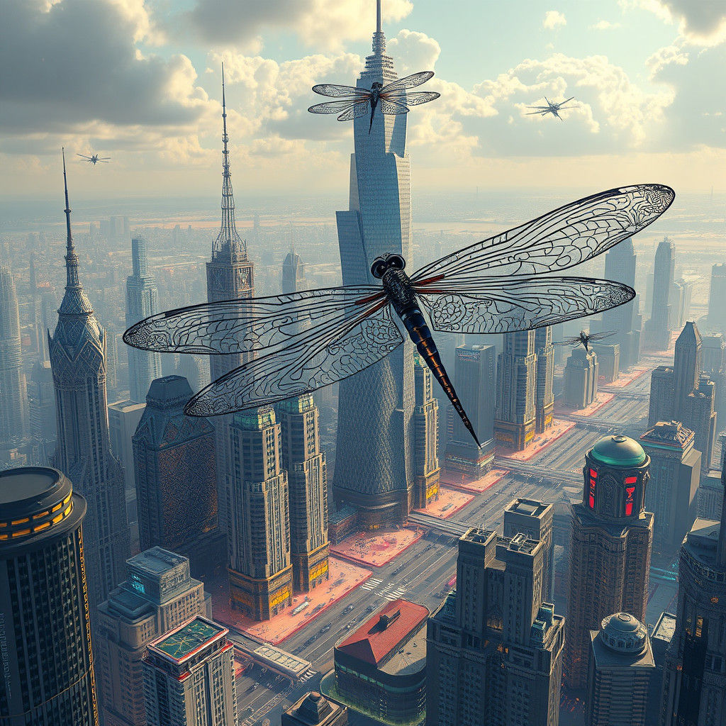 Futuristic Zentangle Cityscape in Detailed Matte Painting