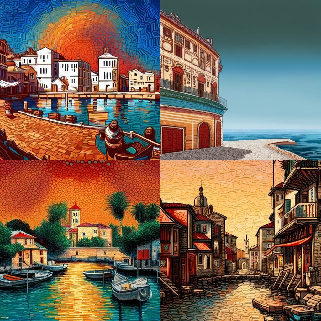 Dalmatian Coast Village: Mosaic Art with Street Art