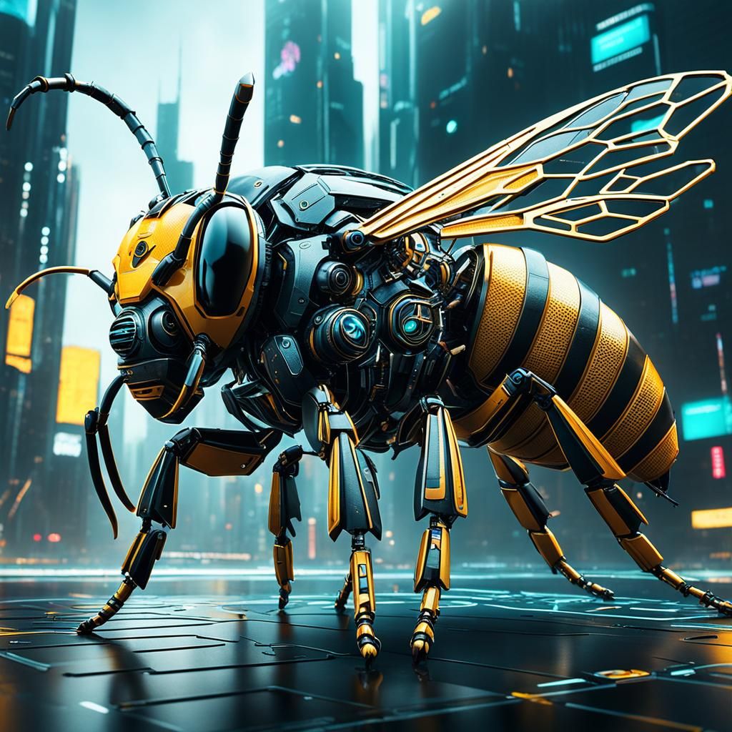 cyberpunk inspired bee