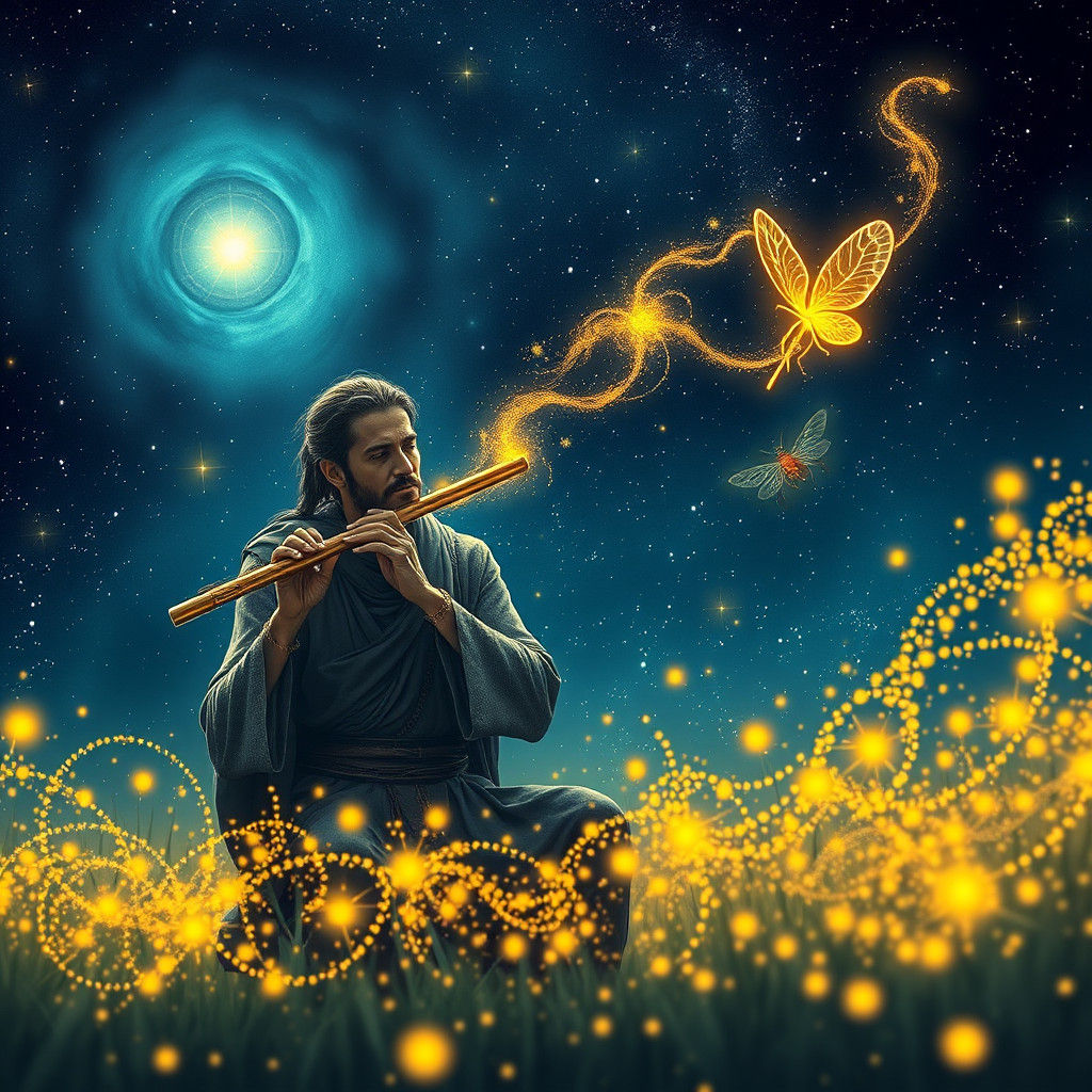 Enchanted Starry Night Melody with Firefly