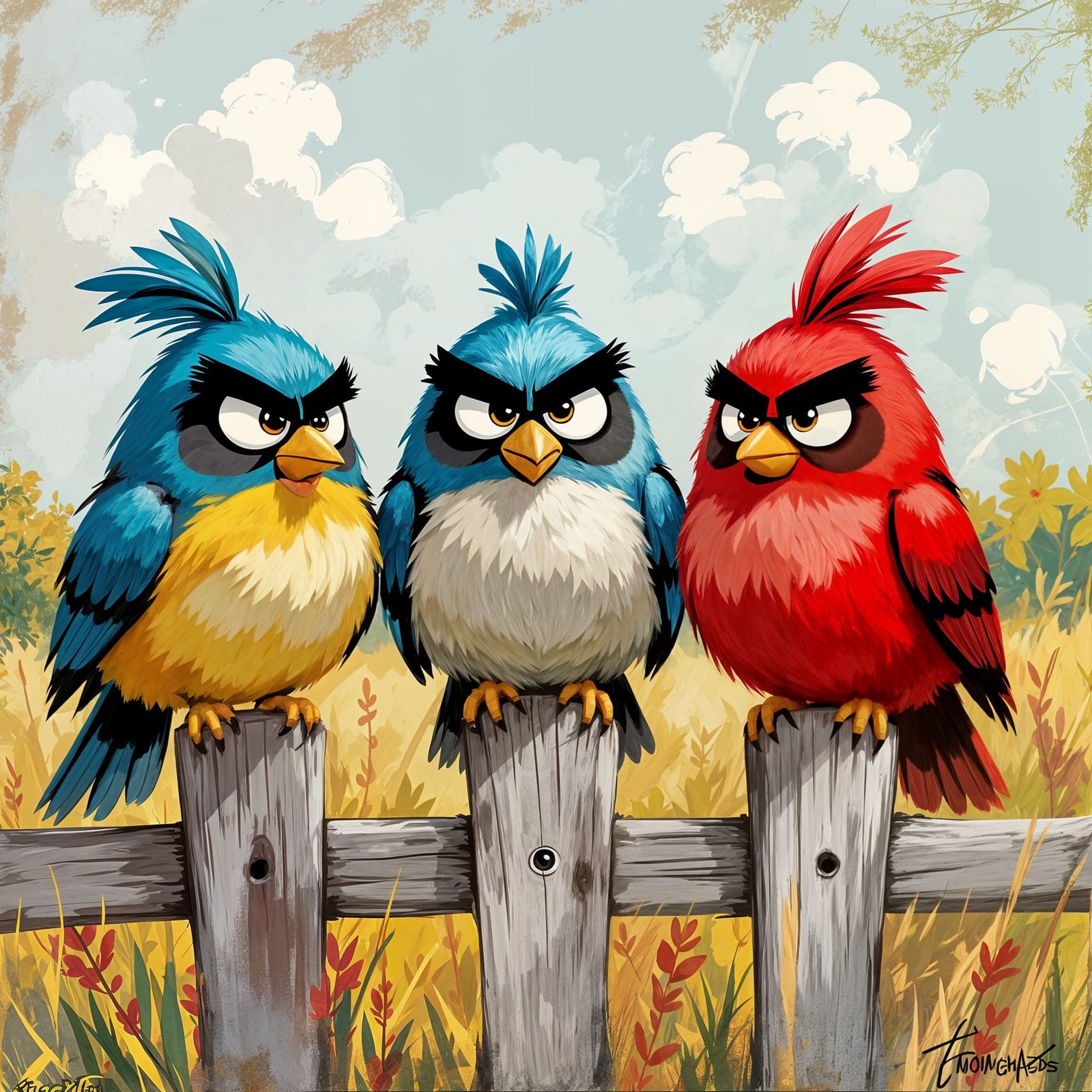 Grumpy Angry Birds Cartoon Image