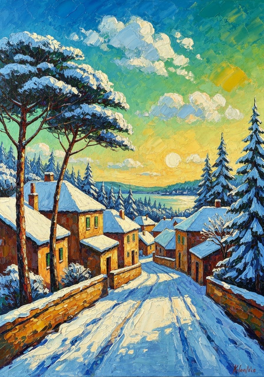Magical Winter Village by Golden Sunlight
