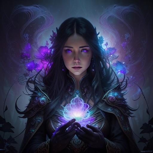 Glowing Flame Flower in a Surreal Fantasy Style