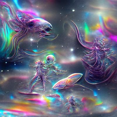 Cosmic Aliens in Holographic Astral Art