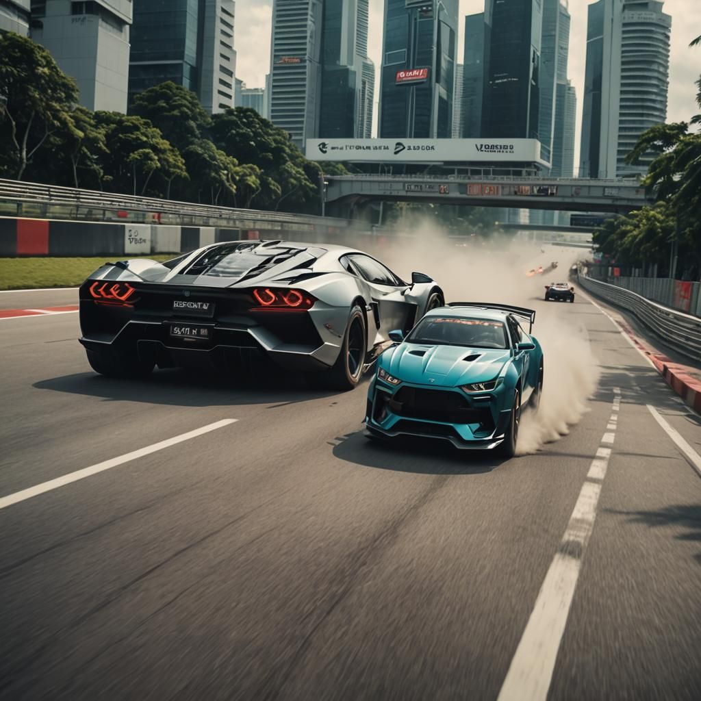 Futuristic Luxury Car Race in Singapore: Cinematic Film
