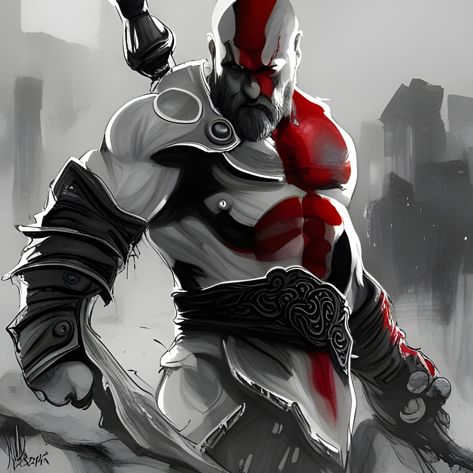 Kratos wielding the Blades of Chaos