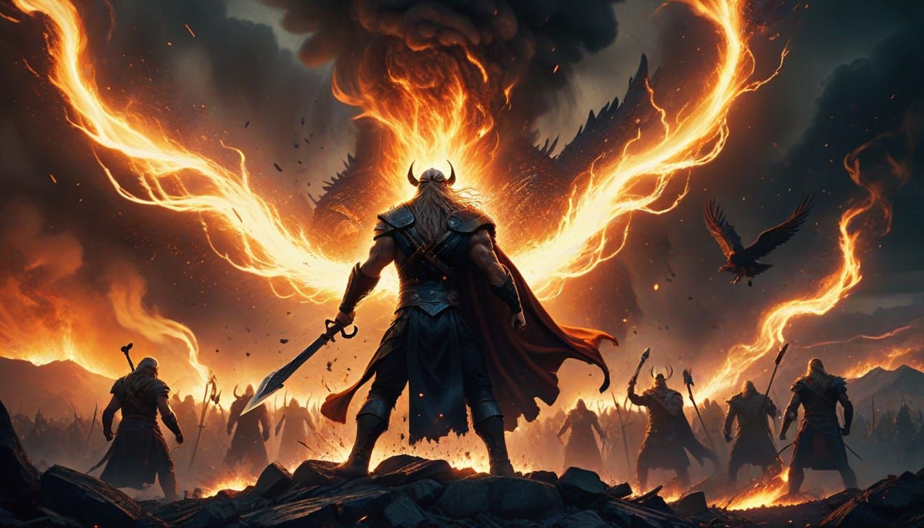 Norse Gods Clash in Fiery Battle