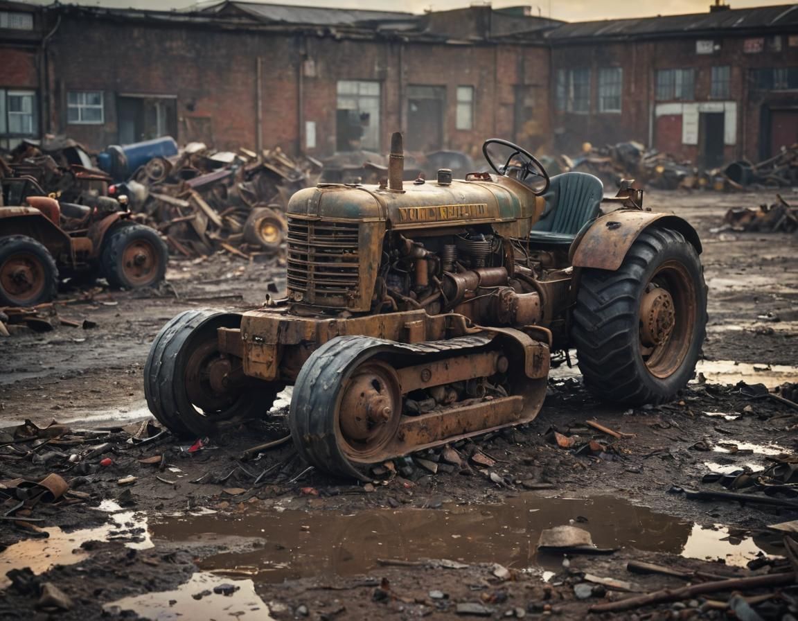 Grimdark Dieselpunk War Machine in Industrial Hospital