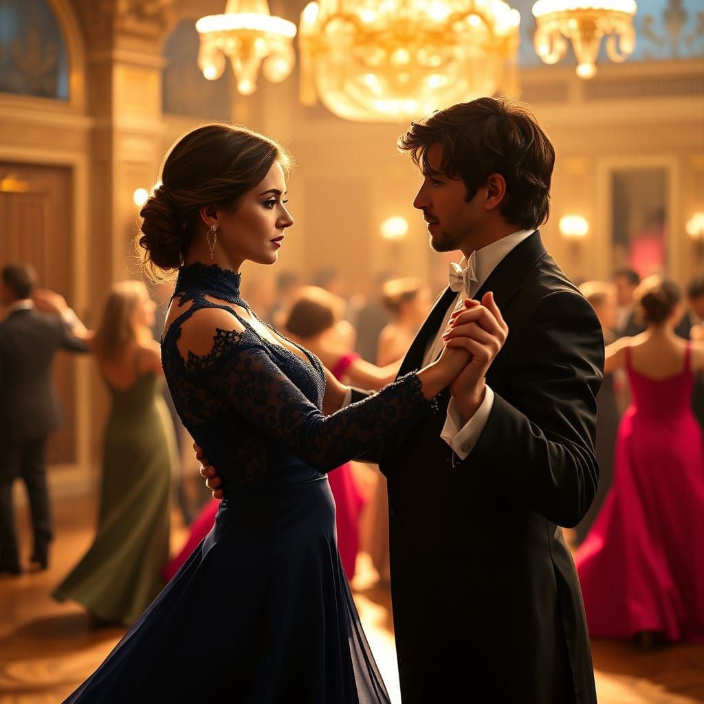 Elegant 19th Century-Inspired Waltz in a Lavish Ballroom