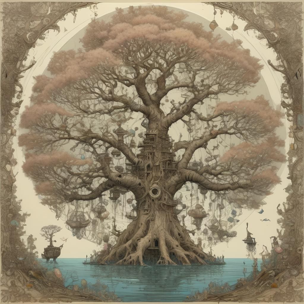 Biopunk Magnolia Tree Underwater Patent Drawing