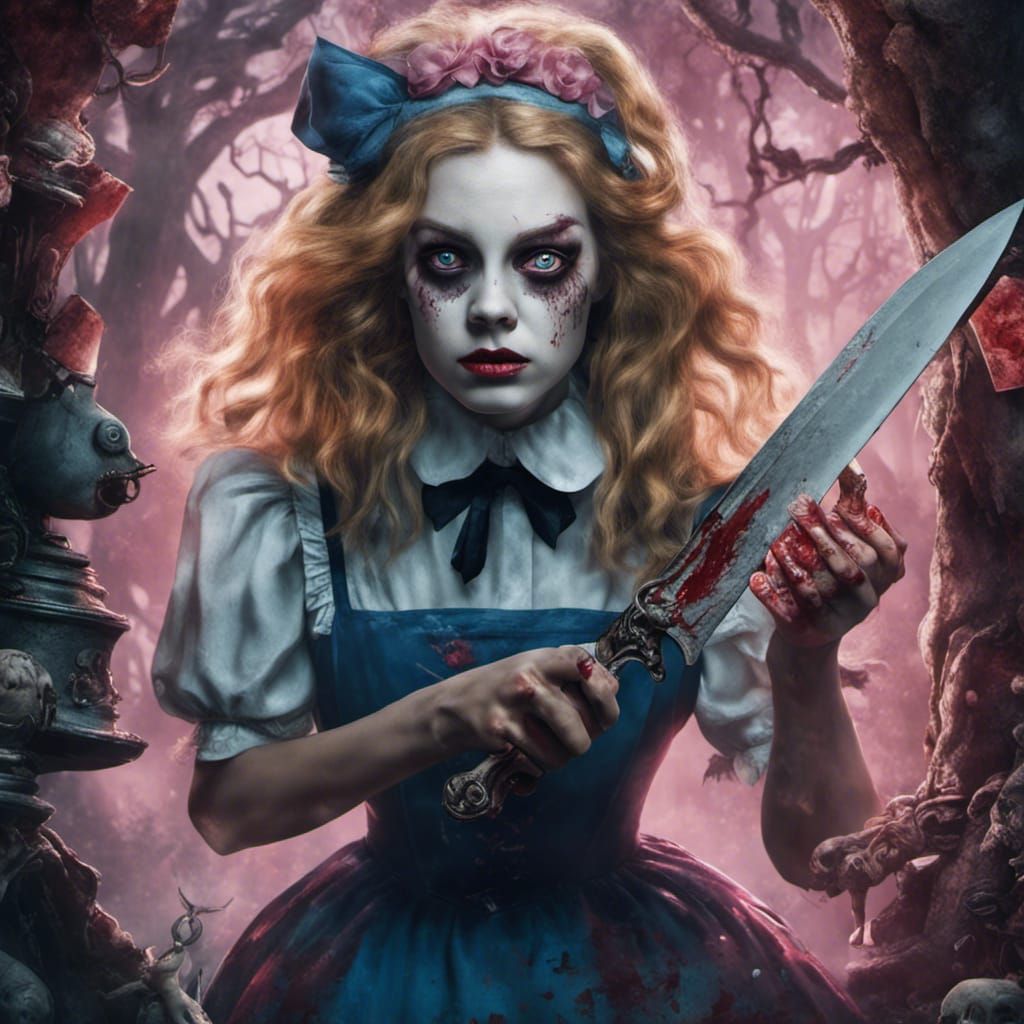 Sinister Alice in Wonderland Horror Art