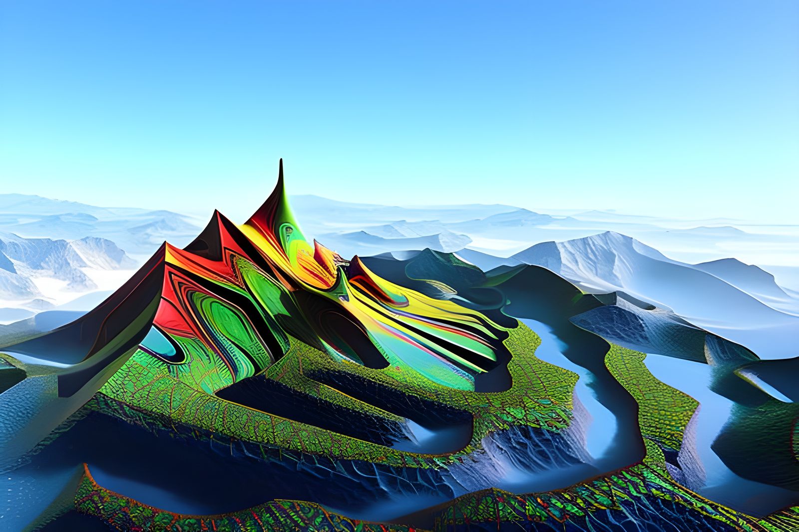 Intricate Geometric Abstract Art in Hyperreal Detail