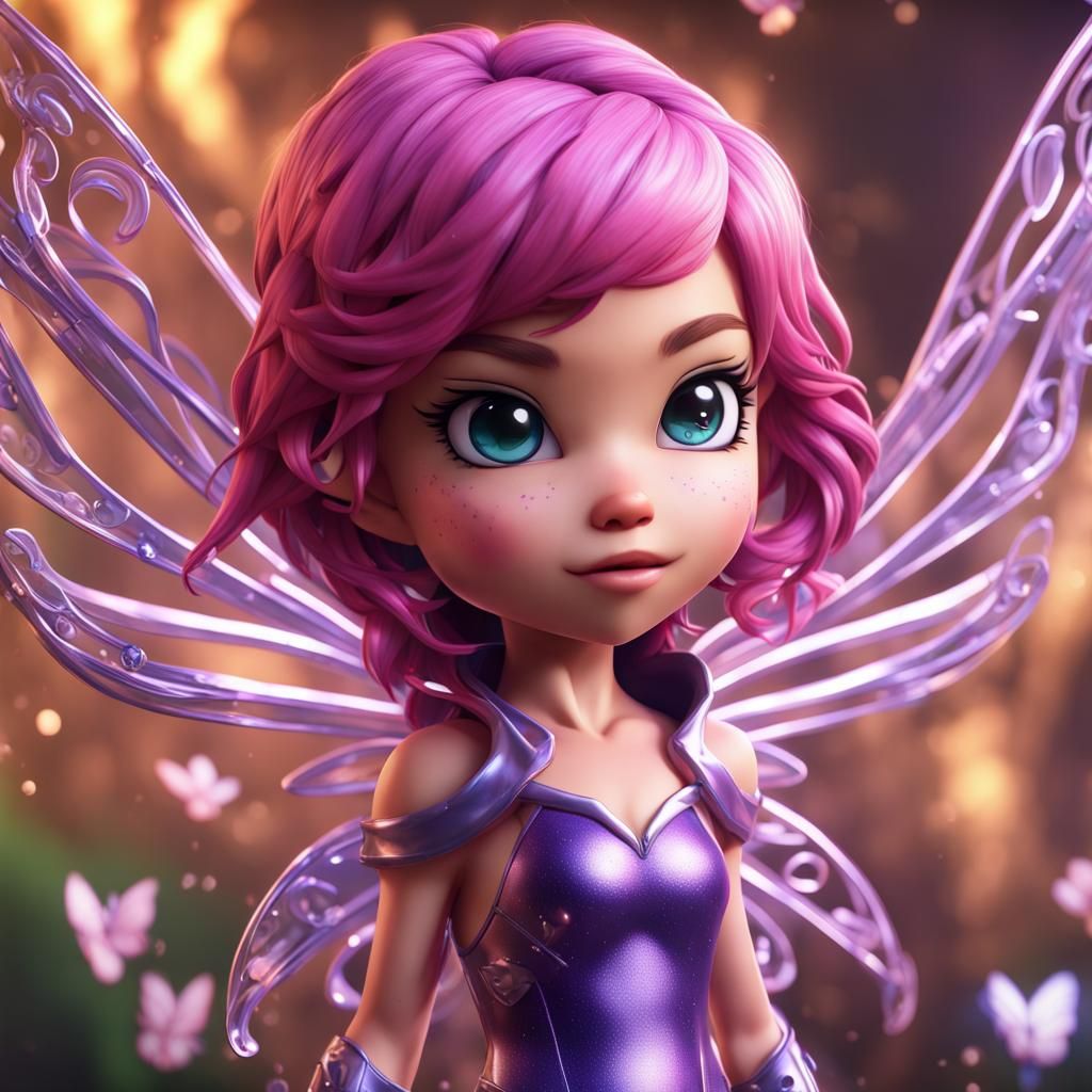 Hyperrealistic Chibi Tecna Winx Club Art