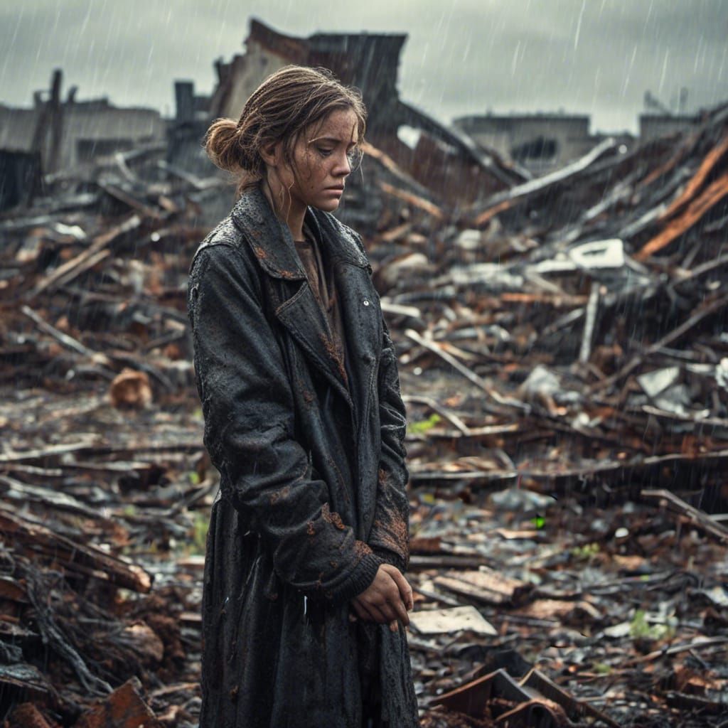 Young Widow Sifts Through Tornado Rubble