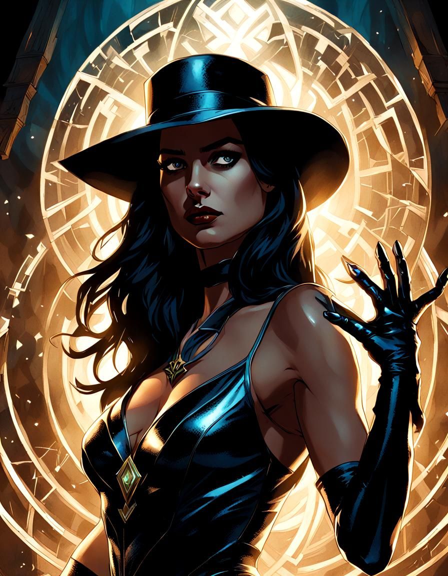 Zatanna, Mistress of Magic, in Cinematic Comics Art