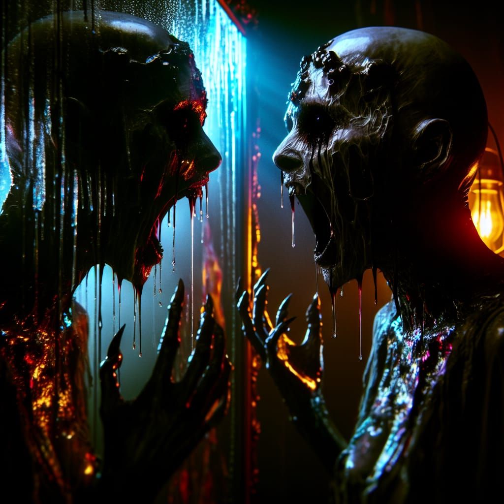 Translucent Banshee Screaming at Reflection: Hyperrealistic ...